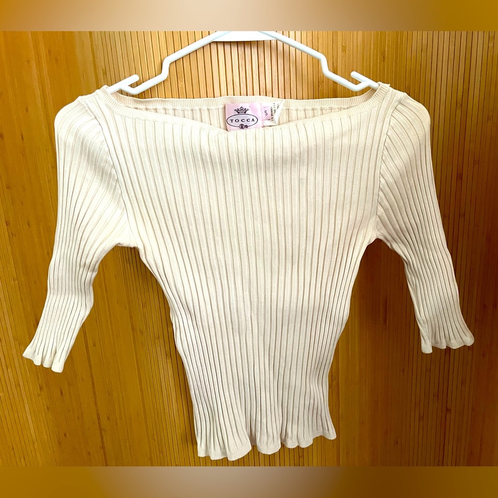 Tocca crop knot top size S ivory